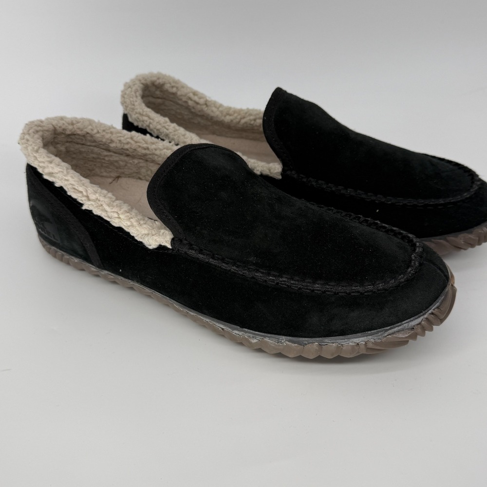 Sorel Mens Falcon Ridge‎ Black Suede Fleece Lined Moccasin Slippers NM2025-011 8